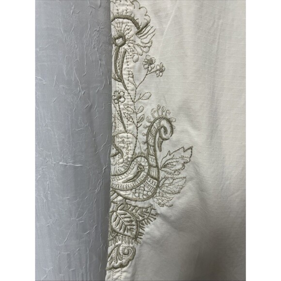 Lucky Brabd Ivory Mid Rise Easy Fit Crop Embroidered Pants Size 14 - Picture 4 of 9